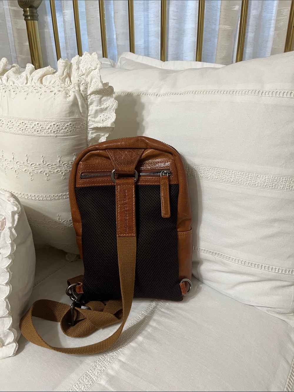 Leather Crossbody Sling Bag in Brown - Picture 2 of 2
